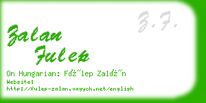 zalan fulep business card